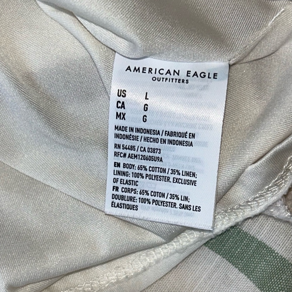 American Eagle Outfitters Cotton Linen Rainbow Striped Halter Tie Dress Large - Picture 13 of 16